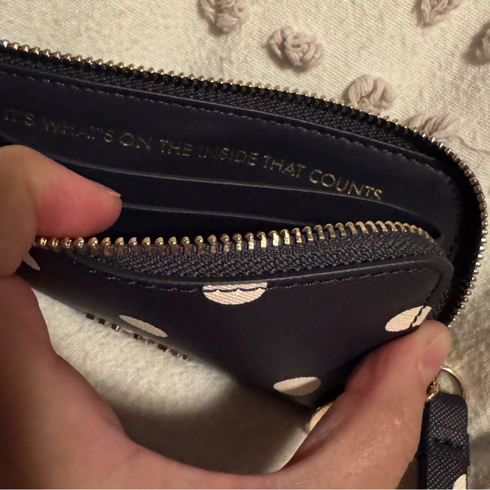 Ted Baker Lulu Blue and Cream Polka Dot Wallet - Picture 7 of 7